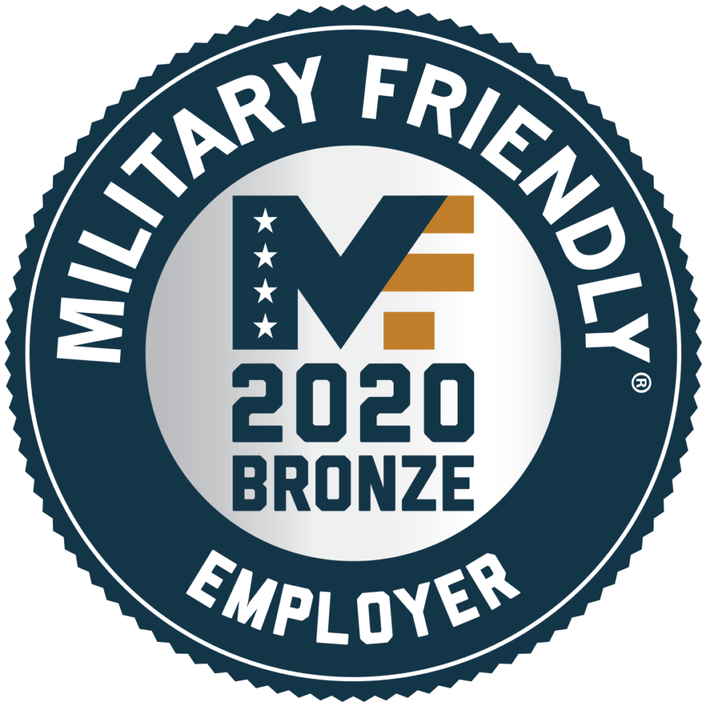 graphical badge reading Military Friendly Employer 20202 Bronze