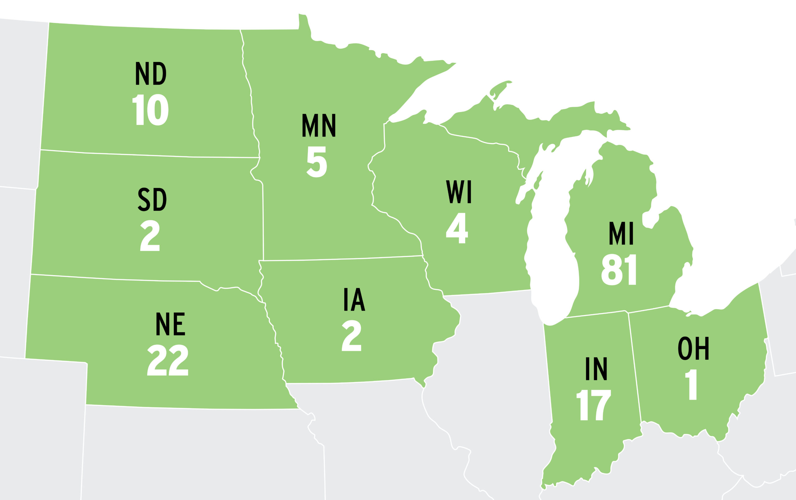 SpartanNash Retail Store Map by State